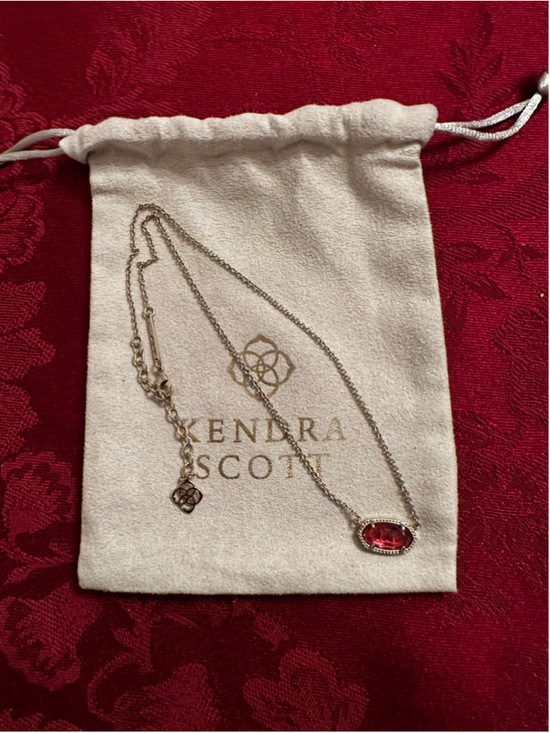 Kendra Scott Jewelry - Kendra Scott Red Stone Necklace With Silver Chain
